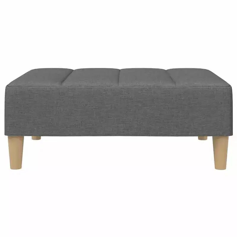 2-Seater Sofa Bed with Footstool, Dark Gray Polyester, Convertible