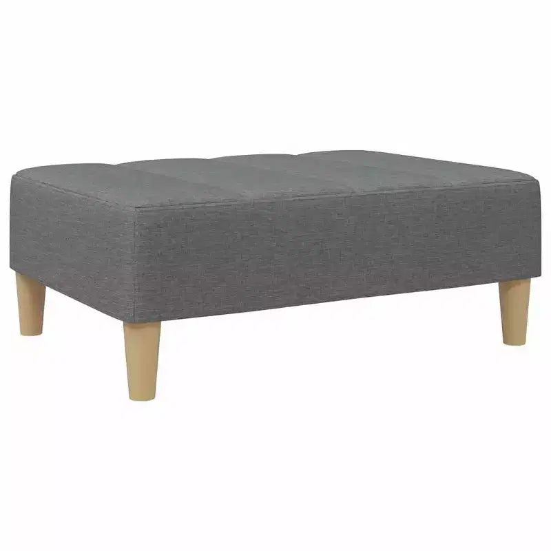 2-Seater Sofa Bed with Footstool, Dark Gray Polyester, Convertible
