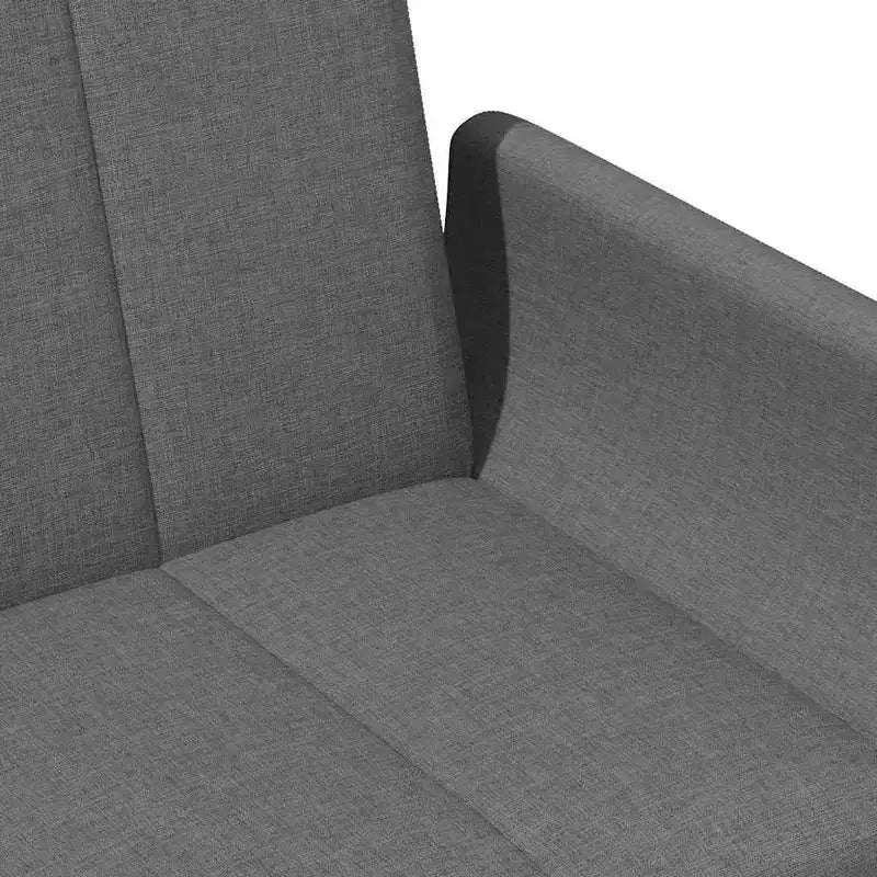 2-Seater Sofa Bed with Footstool, Dark Gray Polyester, Convertible