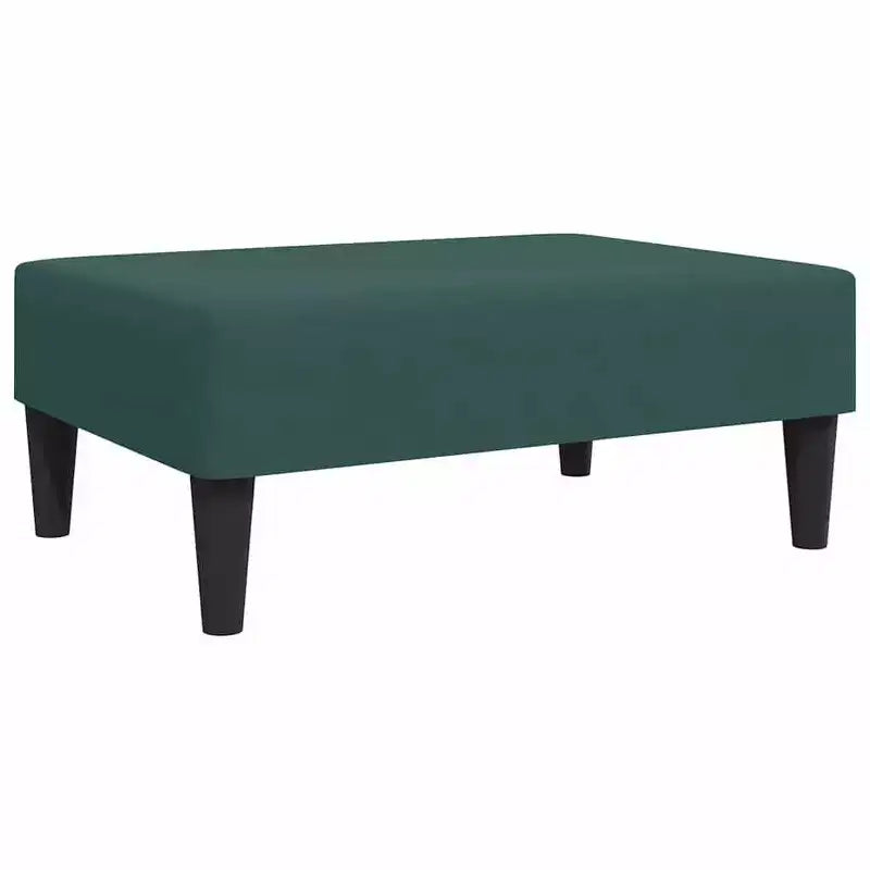 Velvet 2-Seater Sofa Bed and Footstool, Dark Green, Convertible Sleeper Sofa for Lounge & Living Room