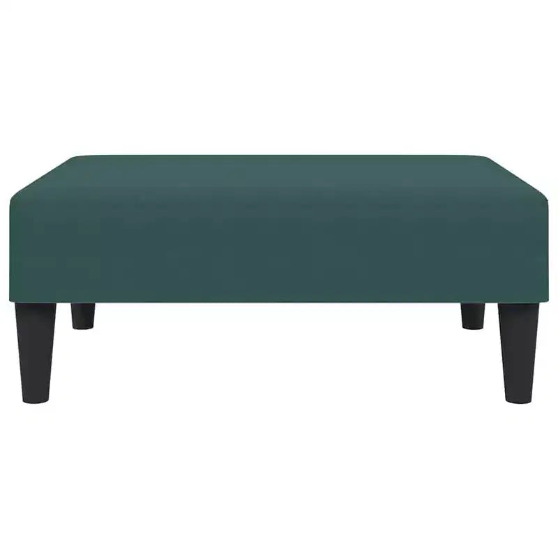 Velvet 2-Seater Sofa Bed and Footstool, Dark Green, Convertible Sleeper Sofa for Lounge & Living Room