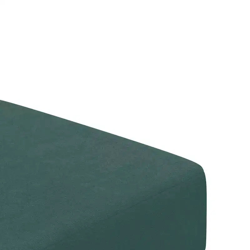 Velvet 2-Seater Sofa Bed and Footstool, Dark Green, Convertible Sleeper Sofa for Lounge & Living Room
