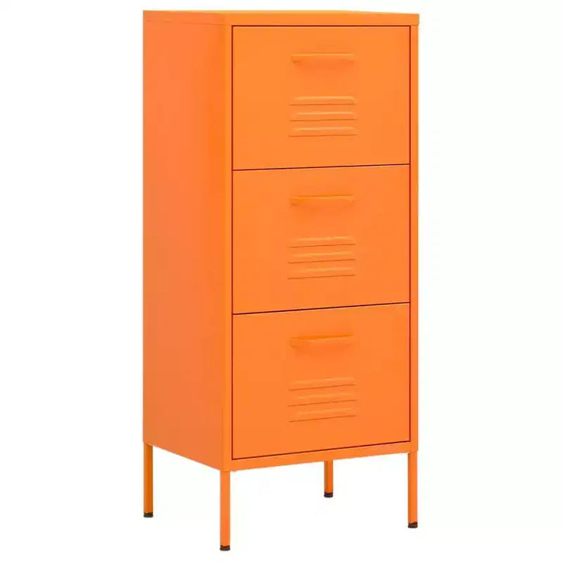 vidaXL Storage Cabinet Steel Medium Adjustable Feet - Orange