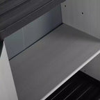 Armadio da Giardino con Mensola, Grigio e Nero, PVC e PP, Esterno