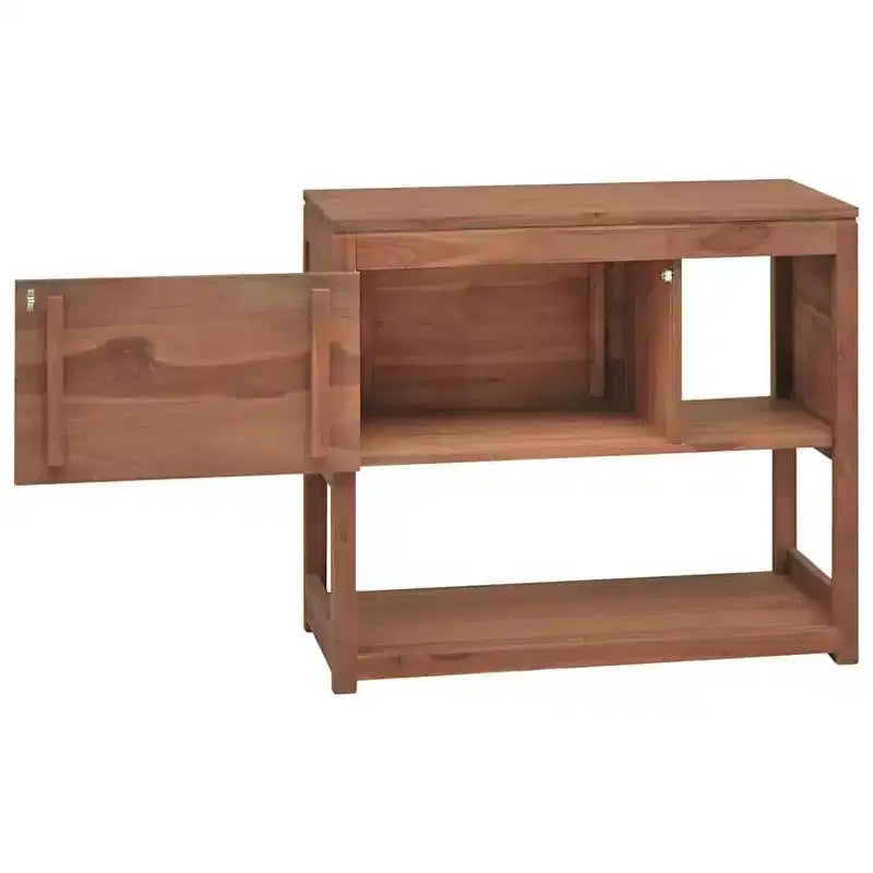 vidaXL Solid Wood Teak Bathroom Cabinet- Retro Style, Ample Storage, Exceptional Durability, Unique Wood Grains, 33.5x15.7x29.5