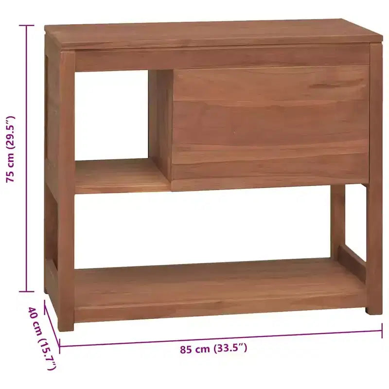 Mobile da bagno in teak massiccio, stile retrò, 85x40x75 cm