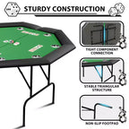Tavolo da poker ottagonale pieghevole, gambe in ferro resistenti, design salvaspazio