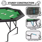 Tavolo da poker ottagonale pieghevole, gambe in ferro resistenti, design salvaspazio