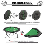 Tavolo da poker ottagonale pieghevole, gambe in ferro resistenti, design salvaspazio