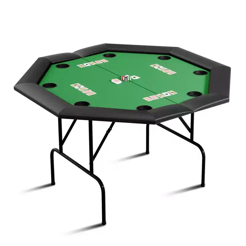 Foldable Octagonal Poker Table - Foldable Table, Octagonal Game Table, Octagonal Poker Table, Durable Iron Legs, Space-Saving Design