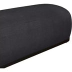 Panca rivestita in tessuto ciniglia, Stile Mid-Century Modern, Nera, Struttura in legno massello