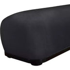 Panca rivestita in tessuto ciniglia, Stile Mid-Century Modern, Nera, Struttura in legno massello