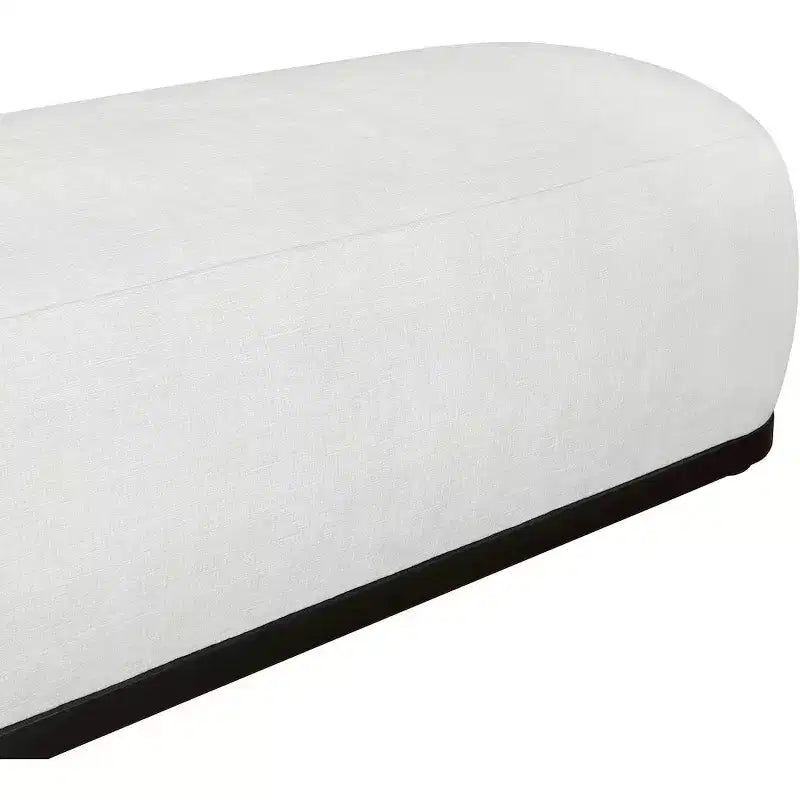 Panca rivestita in tessuto ciniglia, Stile Mid-Century Modern, Nera, Struttura in legno massello