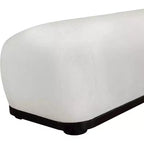Panca rivestita in tessuto ciniglia, Stile Mid-Century Modern, Nera, Struttura in legno massello