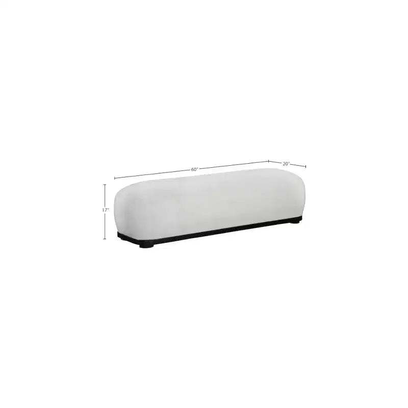Panca rivestita in tessuto ciniglia, Stile Mid-Century Modern, Nera, Struttura in legno massello