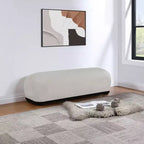 Panca rivestita in tessuto ciniglia, Stile Mid-Century Modern, Nera, Struttura in legno massello