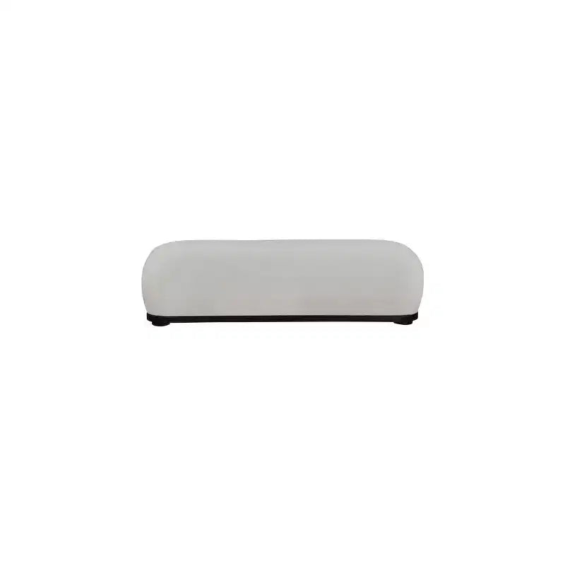 Panca rivestita in tessuto ciniglia, Stile Mid-Century Modern, Nera, Struttura in legno massello