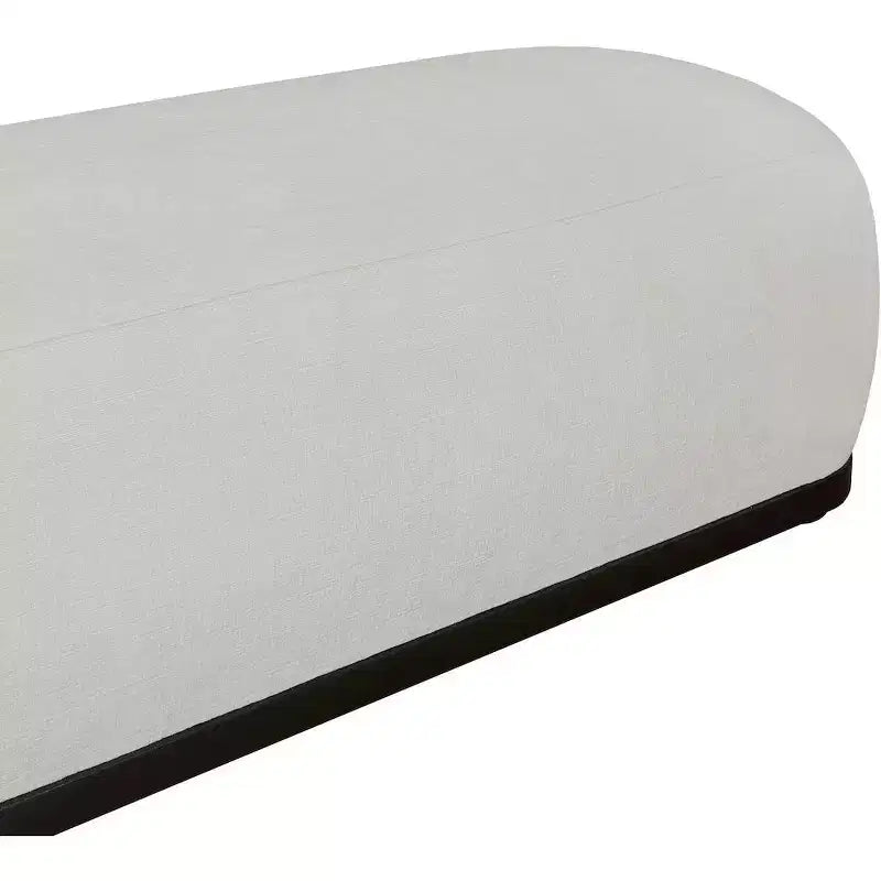 Panca rivestita in tessuto ciniglia, Stile Mid-Century Modern, Nera, Struttura in legno massello