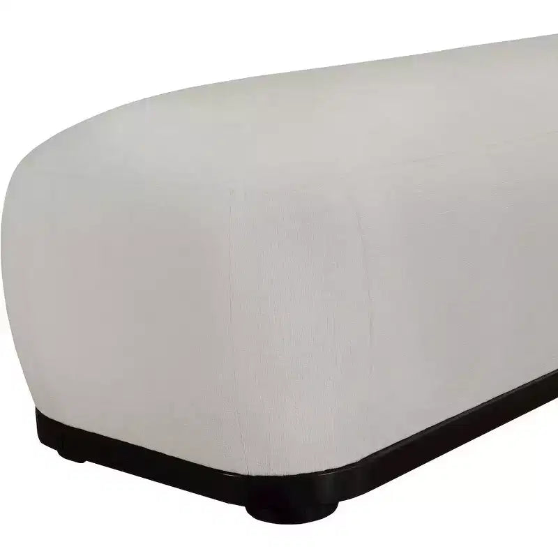 Panca rivestita in tessuto ciniglia, Stile Mid-Century Modern, Nera, Struttura in legno massello