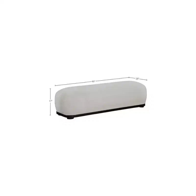 Panca rivestita in tessuto ciniglia, Stile Mid-Century Modern, Nera, Struttura in legno massello