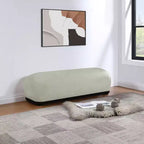 Panca rivestita in tessuto ciniglia, Stile Mid-Century Modern, Nera, Struttura in legno massello