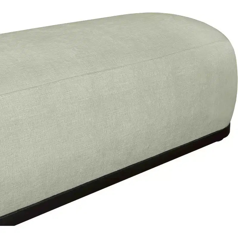 Panca rivestita in tessuto ciniglia, Stile Mid-Century Modern, Nera, Struttura in legno massello