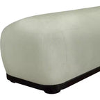 Panca rivestita in tessuto ciniglia, Stile Mid-Century Modern, Nera, Struttura in legno massello