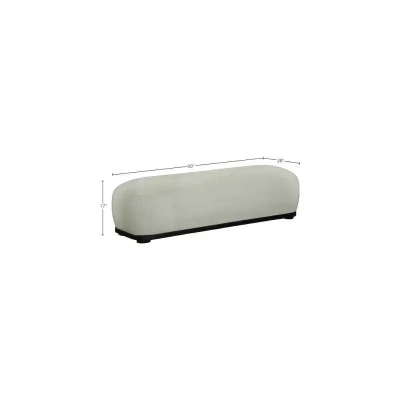 Panca rivestita in tessuto ciniglia, Stile Mid-Century Modern, Nera, Struttura in legno massello