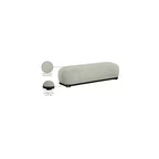Panca rivestita in tessuto ciniglia, Stile Mid-Century Modern, Nera, Struttura in legno massello