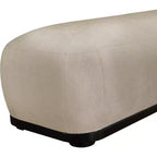 Panca rivestita in tessuto ciniglia, Stile Mid-Century Modern, Nera, Struttura in legno massello