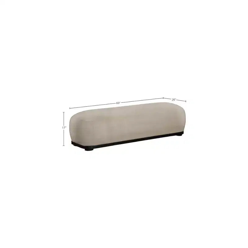 Panca rivestita in tessuto ciniglia, Stile Mid-Century Modern, Nera, Struttura in legno massello