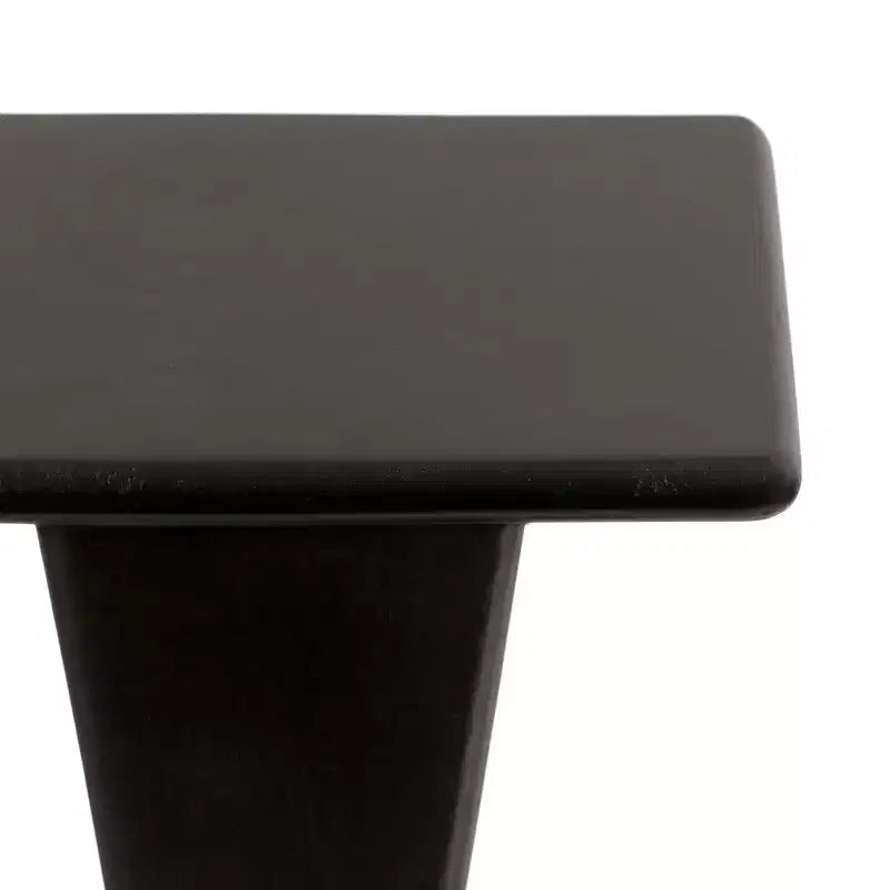 Tavolino per bevande in legno massello di mango, quadrato, nero, completamente assemblato