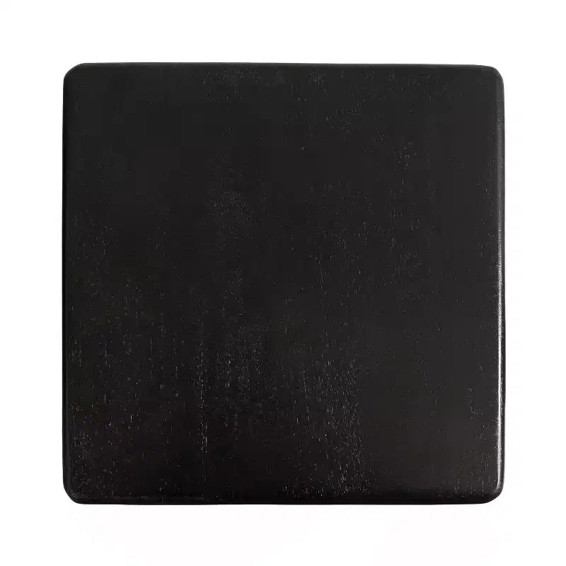 Tavolino per bevande in legno massello di mango, quadrato, nero, completamente assemblato