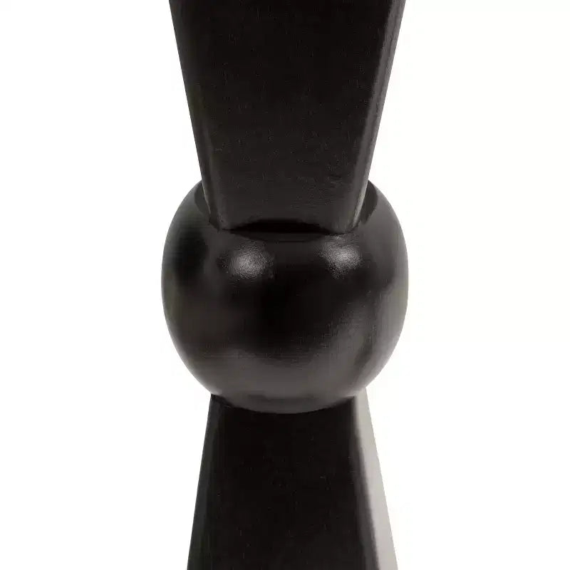 Tavolino per bevande in legno massello di mango, quadrato, nero, completamente assemblato