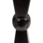 Tavolino per bevande in legno massello di mango, quadrato, nero, completamente assemblato