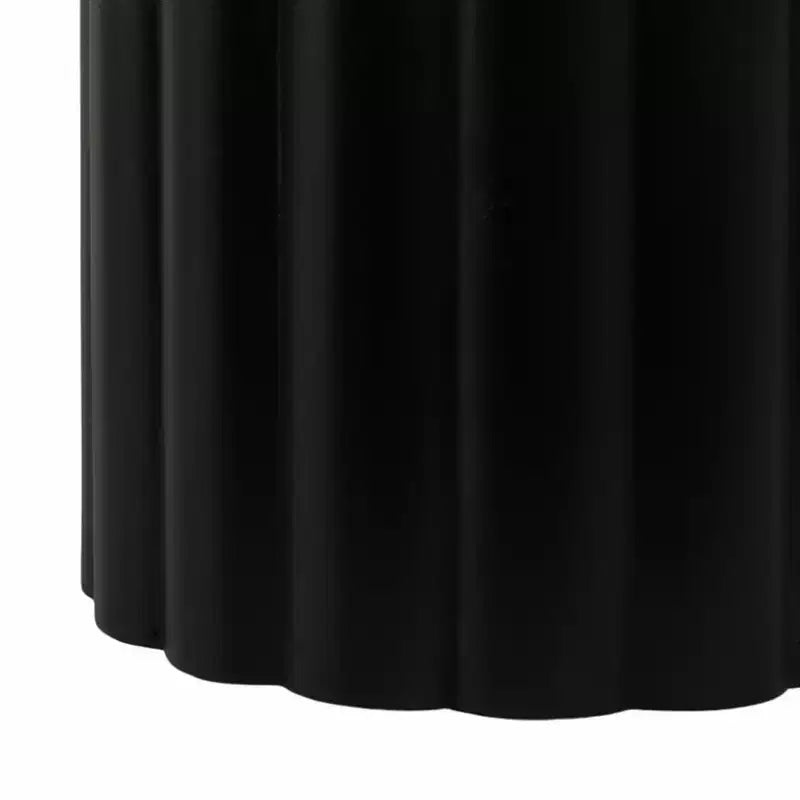 Tavolino moderno rotondo con ripiano in marmo e base in metallo a coste, 50,8 cm H, nero e verde