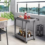 Carrello di servizio multiuso a 2 ripiani con capacità di 227 kg, ideale per casa, ufficio, patio e barbecue
