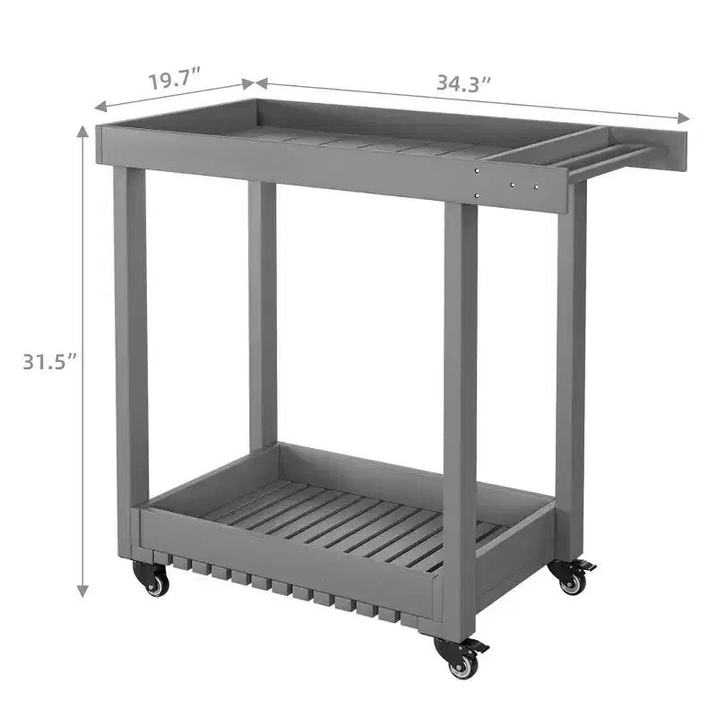 Carrello di servizio multiuso a 2 ripiani con capacità di 227 kg, ideale per casa, ufficio, patio e barbecue