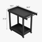 Carrello di servizio multiuso a 2 ripiani con capacità di 227 kg, ideale per casa, ufficio, patio e barbecue