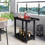 Carrello di servizio multiuso a 2 ripiani con capacità di 227 kg, ideale per casa, ufficio, patio e barbecue