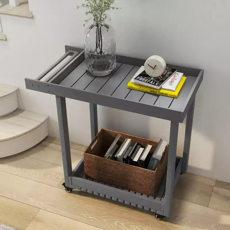 Carrello di servizio multiuso a 2 ripiani con capacità di 227 kg, ideale per casa, ufficio, patio e barbecue