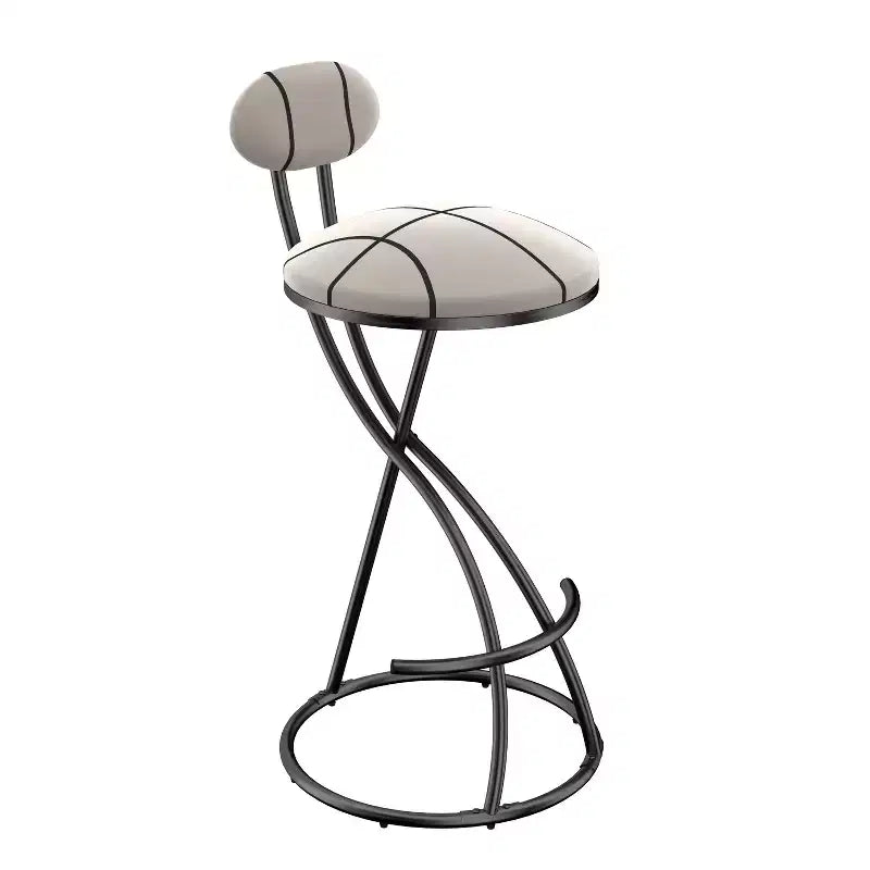 Set di 2 sgabelli da bar imbottiti a righe, moderni, in velluto, altezza bancone, colore nero, per isola cucina, sala da pranzo