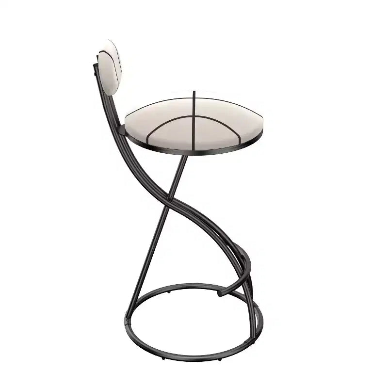 Set di 2 sgabelli da bar imbottiti a righe, moderni, in velluto, altezza bancone, colore nero, per isola cucina, sala da pranzo