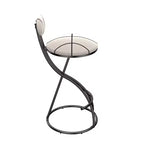 Set di 2 sgabelli da bar imbottiti a righe, moderni, in velluto, altezza bancone, colore nero, per isola cucina, sala da pranzo