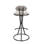 Set di 2 sgabelli da bar imbottiti a righe, moderni, in velluto, altezza bancone, colore nero, per isola cucina, sala da pranzo