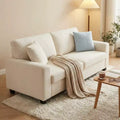 GustoWave 83W Modern 3-Seater Sofa with Deep Seat, Soft Fabric Living Room Sofa with Wide Armrest, Removable Washable Cushion Cover