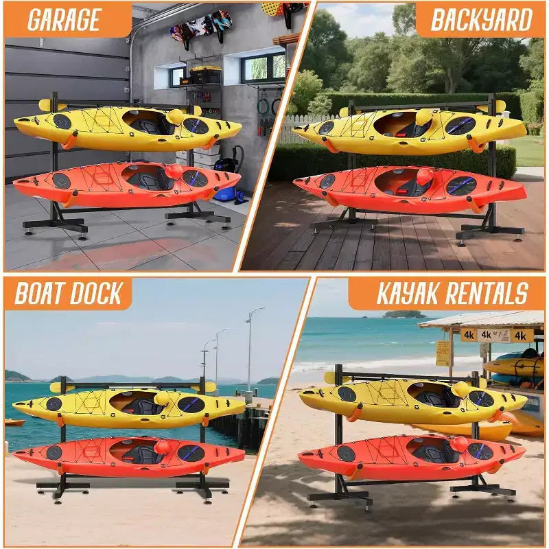Porta Kayak Autoportante, Supporto a Larghezza Regolabile con Base Stabile