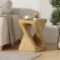 MAYEERTY Twist Console Table Wood Like Texture Natural Color Living Room