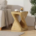 MAYEERTY Twist Console Table Wood Like Texture Natural Color Living Room