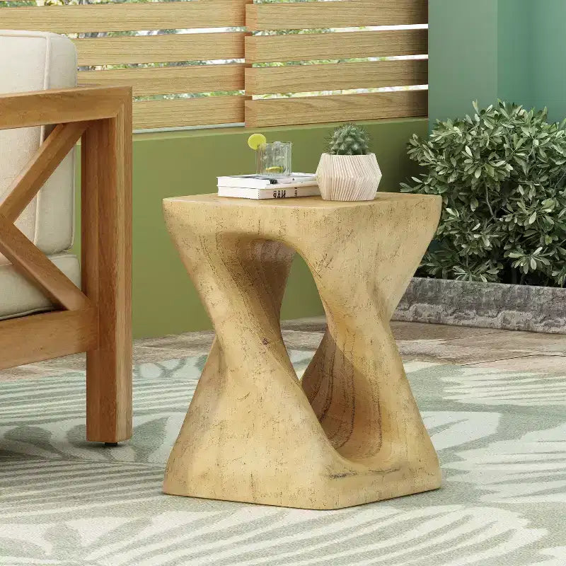 Consolle Twist Effetto Legno Colore Naturale Soggiorno